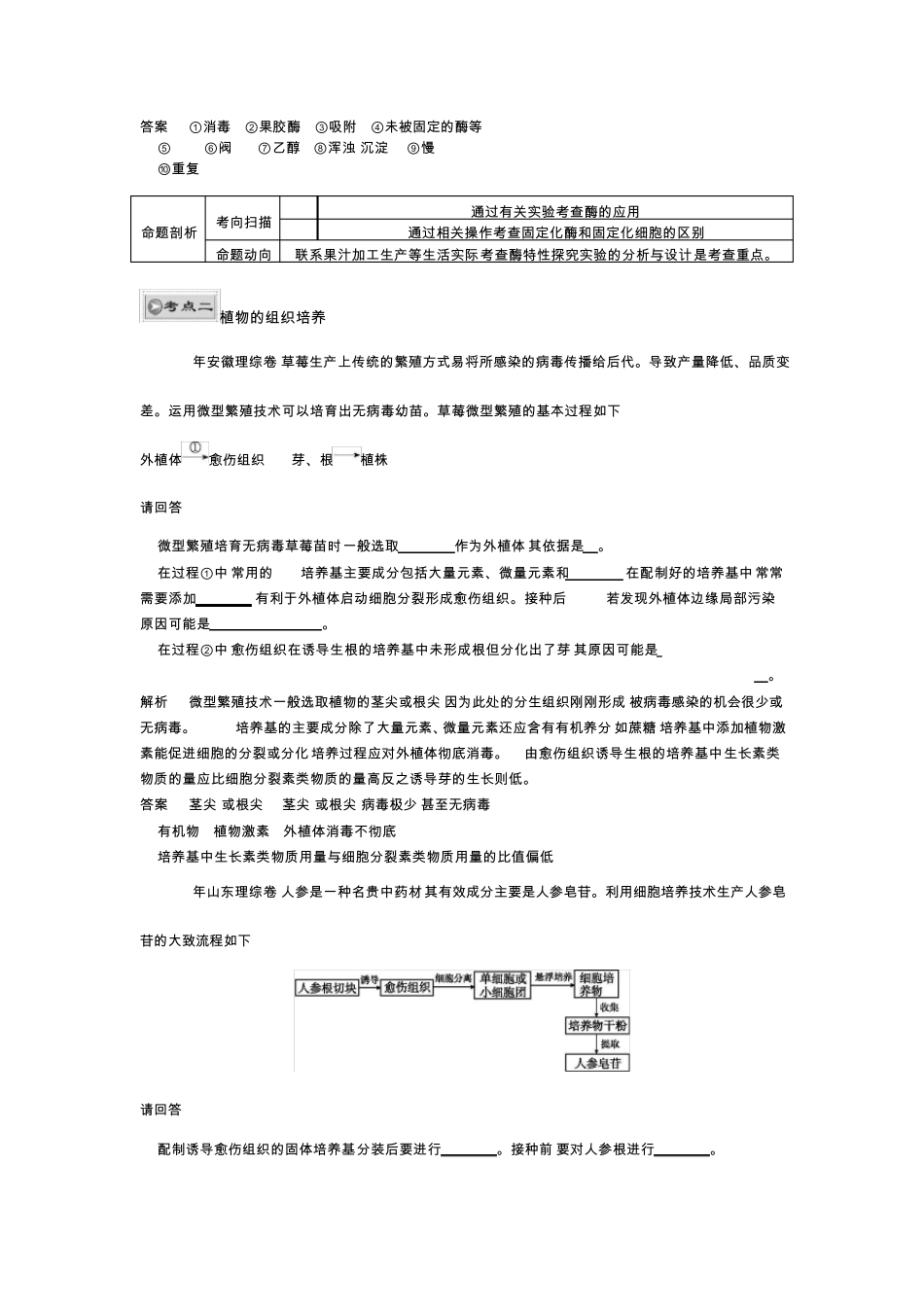 专题22酶的应用、生物技术在其他方面的应用(高三生物第一轮复习)免费2013届_第2页
