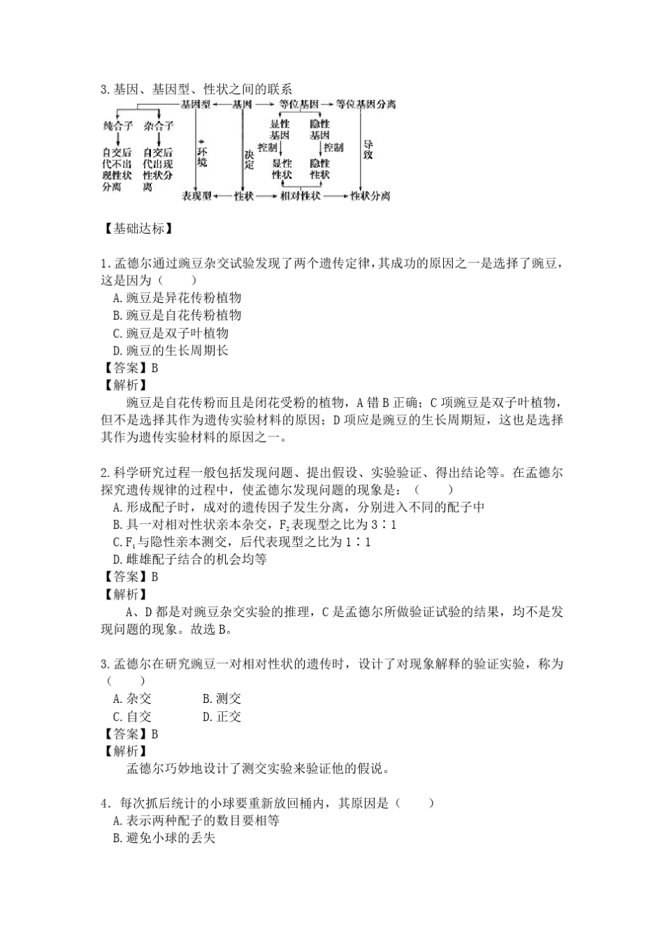 专题25孟德尔遗传实验的科学方法_第3页