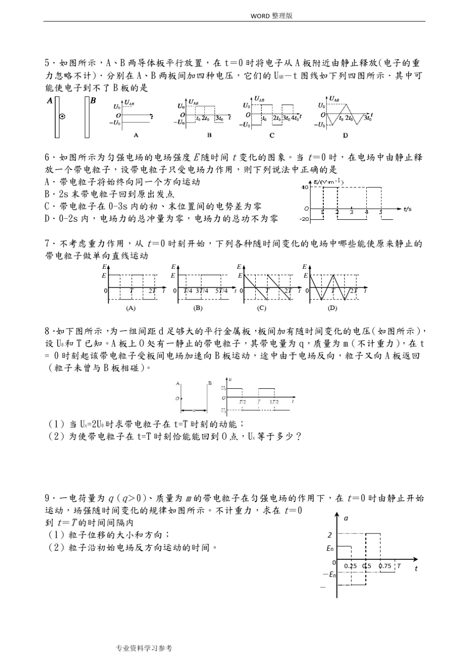 专题_带电粒子在交变电场中的运动_第2页