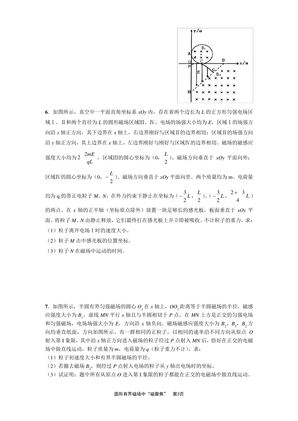 专题、圆形有界磁场中“磁聚焦”规律_第3页