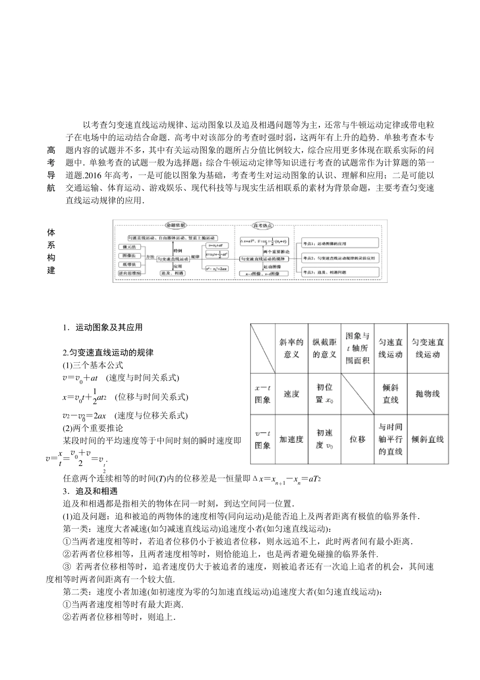 专题二匀变速直线运动及其图像_第1页