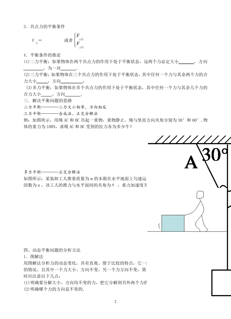 专题受力分析_共点力的平衡_第2页