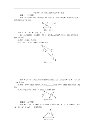 专题训练相似三角形的五种基本模型