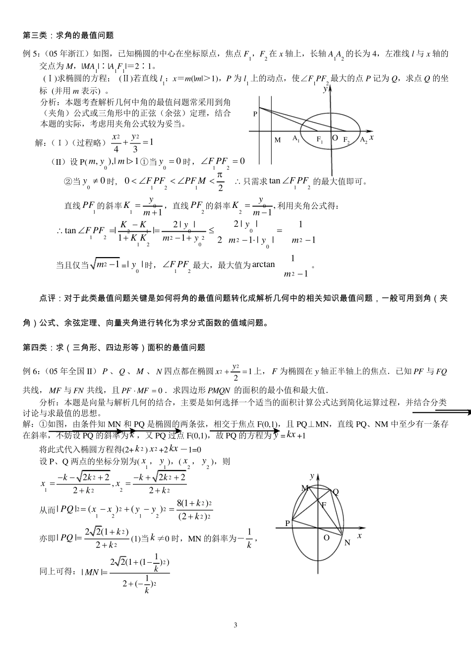 专题：椭圆中最值问题求解策略_第3页