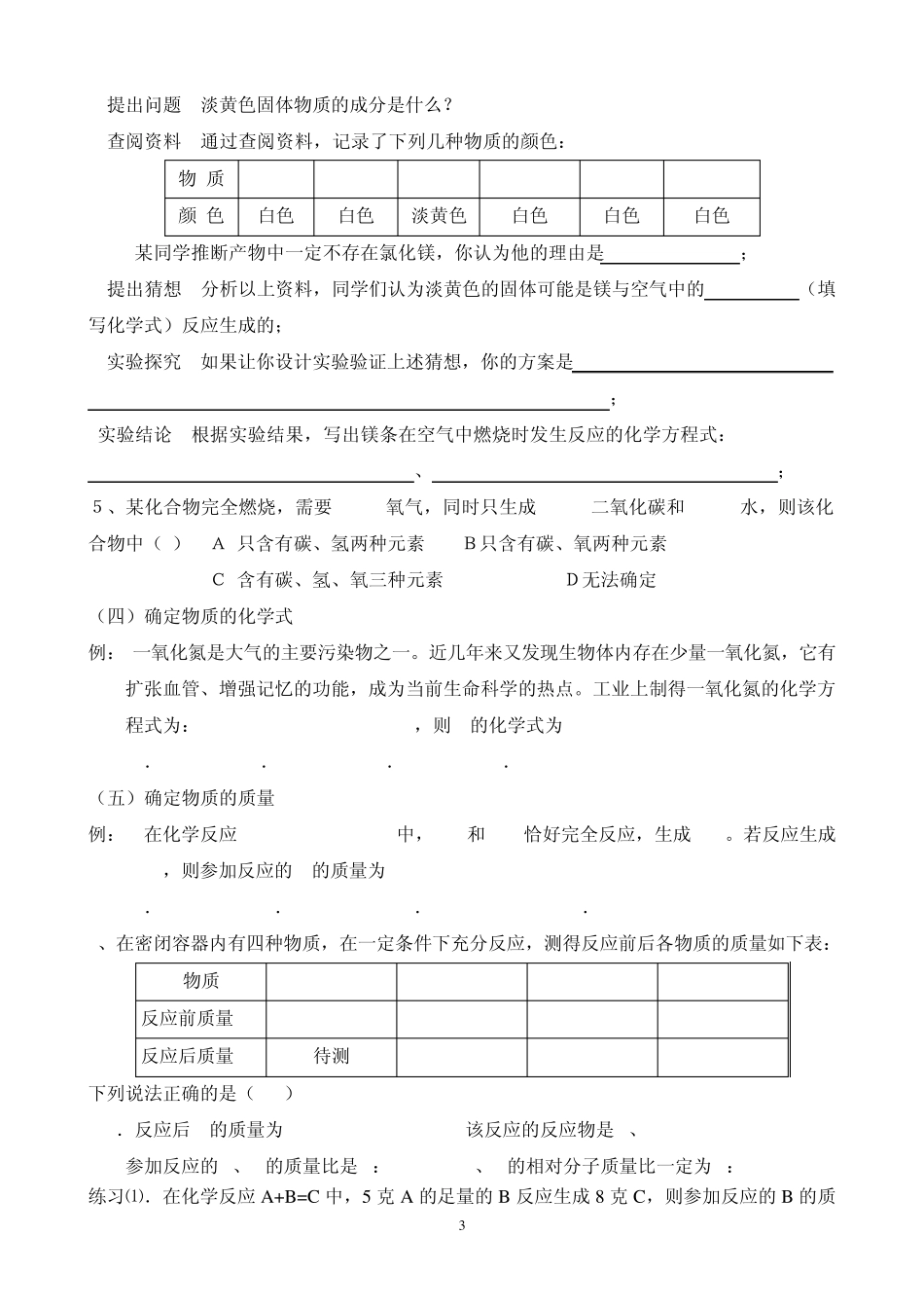 专题：质量守恒定律及其应用_第3页