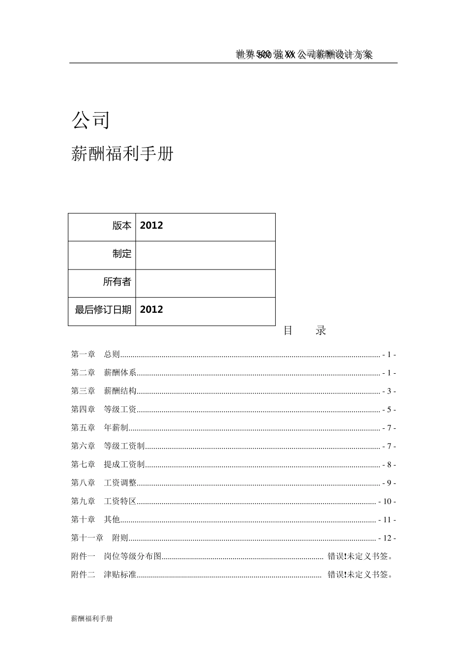 世界500强公司薪酬设计方案_第1页