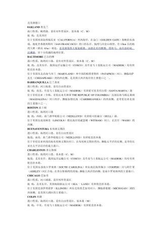 世界主要港口资料