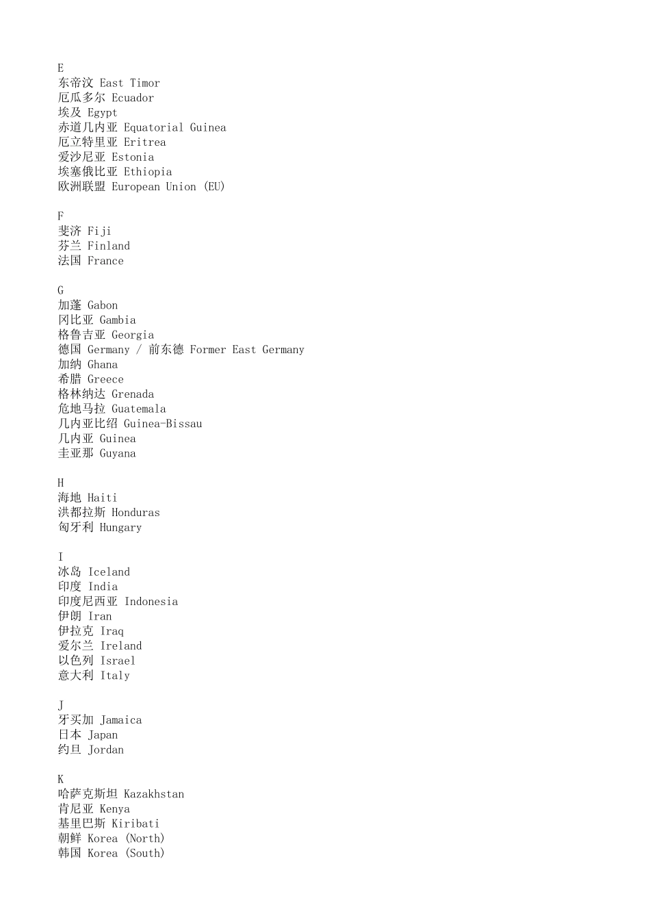 世界各国主要城市中英文对照表_第3页