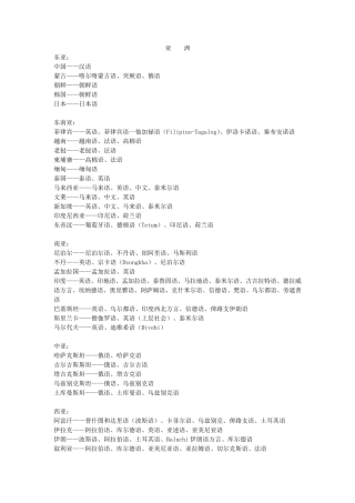 世界各国主要语言