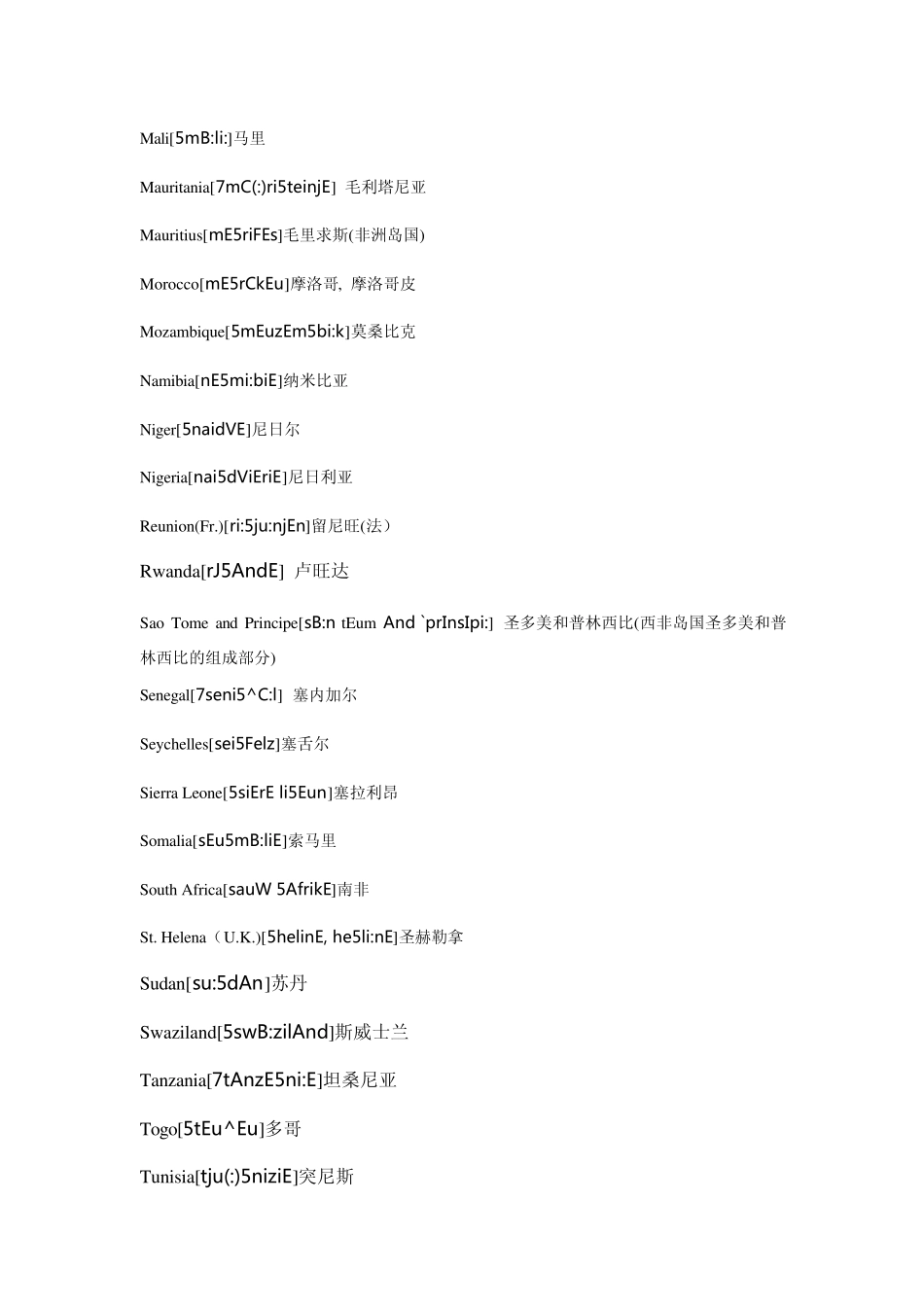 世界各国英文名称及音标Countries_第3页