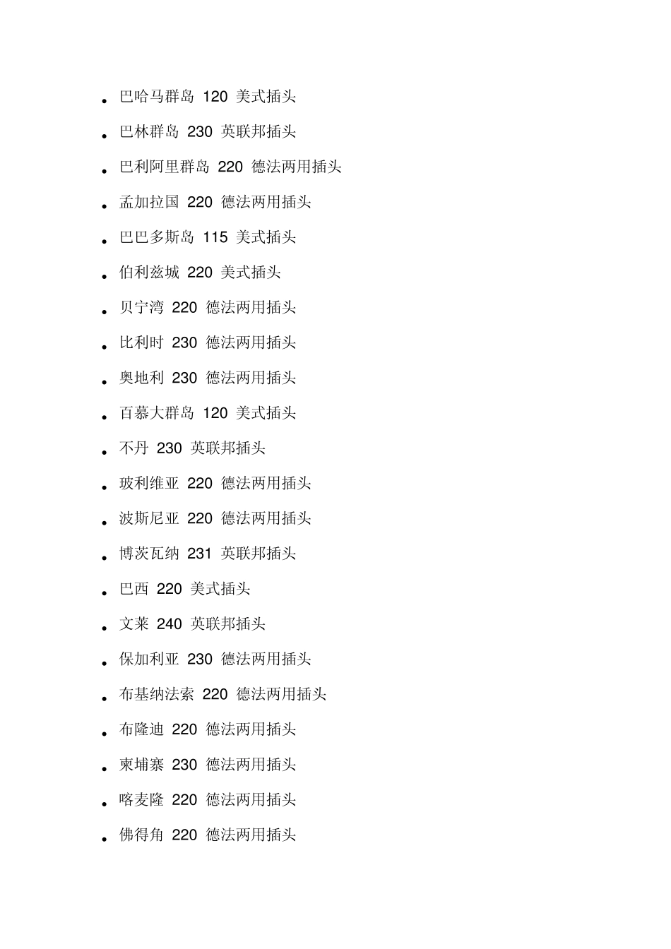 世界各国适配器充电器规格详细参数_第2页