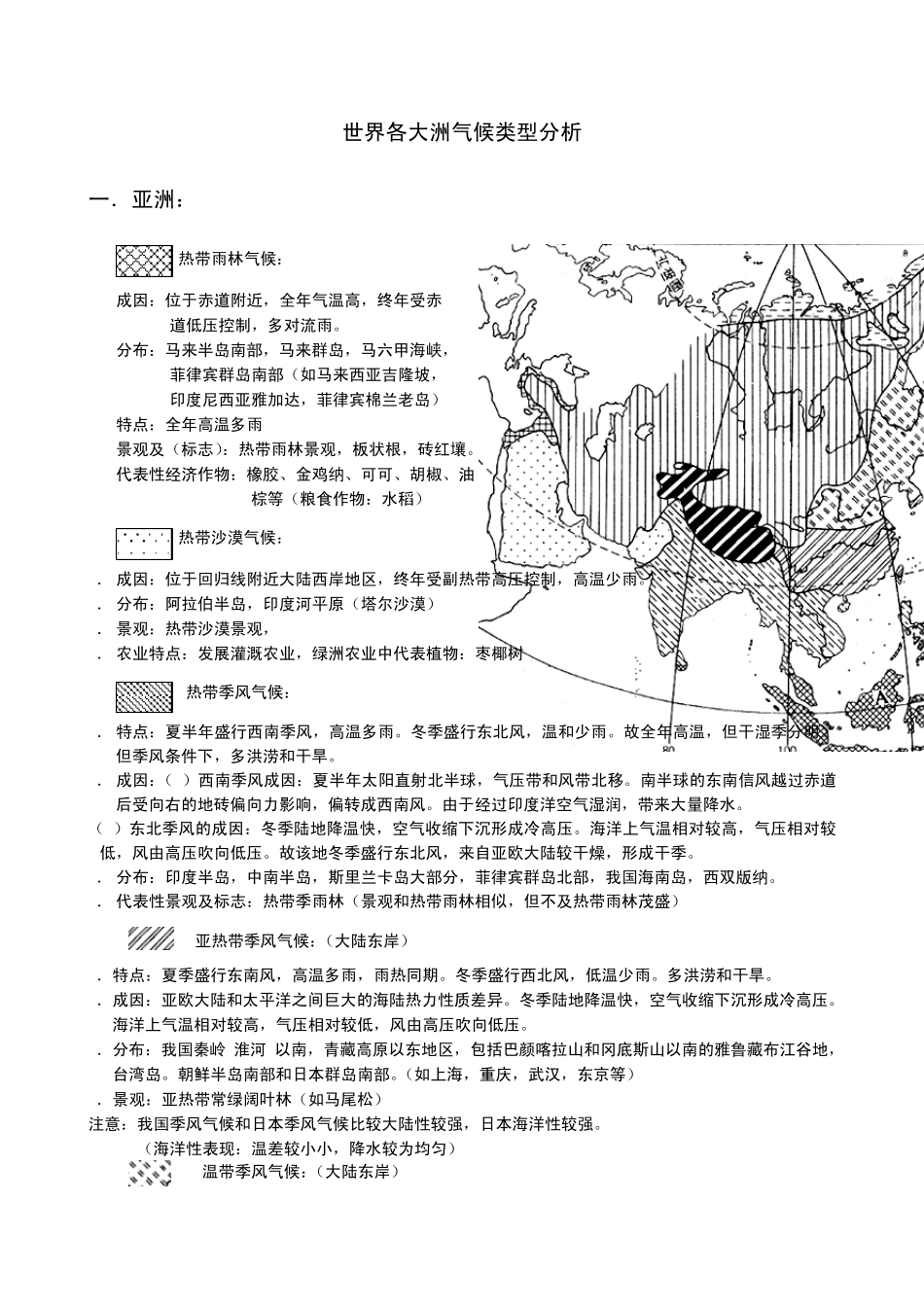世界各大洲气候类型分析_第1页