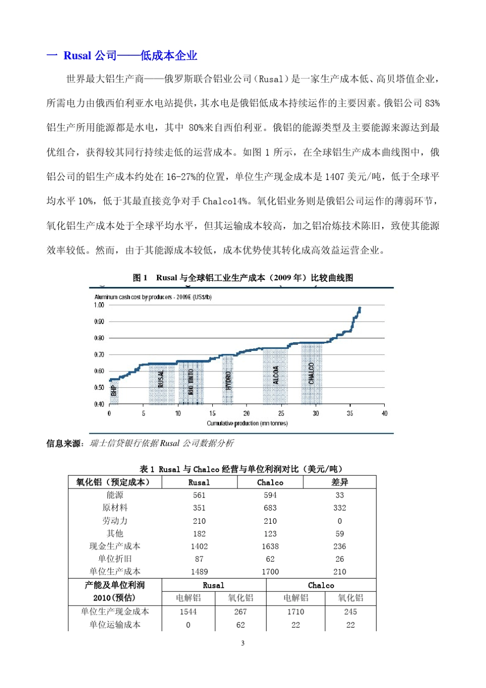 世界各大铝企业的成本分析瑞银_第3页