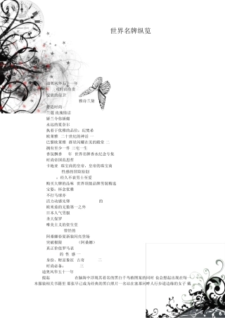 世界名牌纵览大全