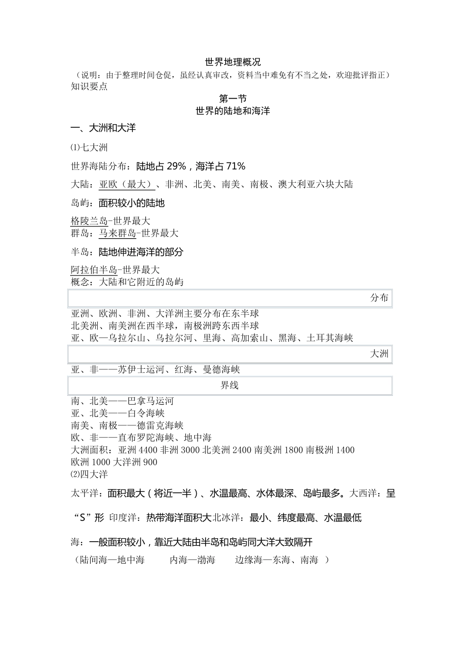 世界地理知识点_第1页