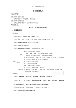 世界地理知识点总结(重要