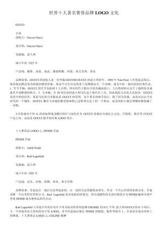 世界奢饰品LOGO文化