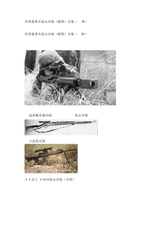 世界最著名狙击步枪(配图)全集(89种)