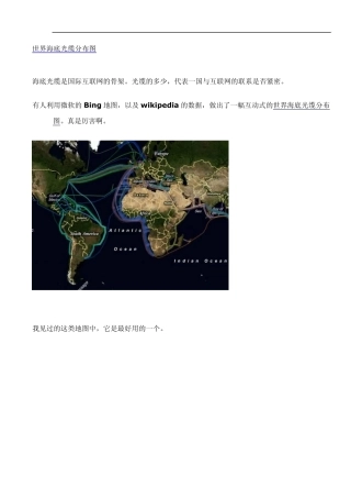 世界海底光缆分布图