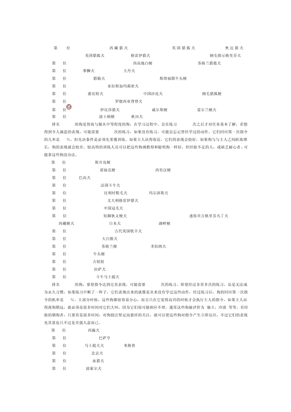 世界犬种智商排名_第3页