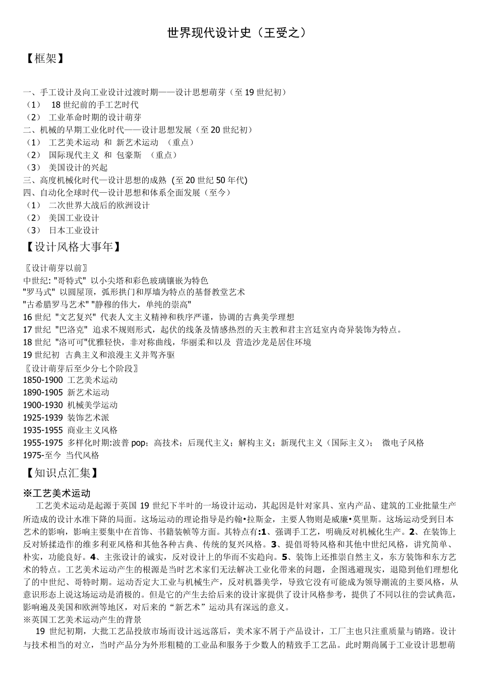 世界现代设计史(王受之)_搜集_笔记_重点_背诵提示_部分复习题_第1页
