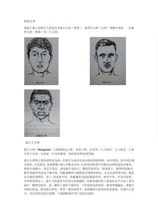 世界种族分布及差异