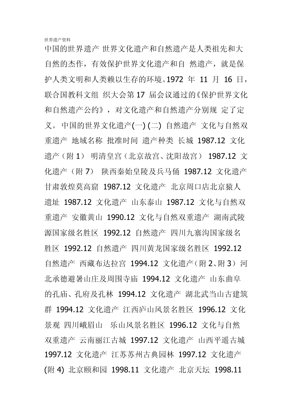 世界遗产资料_第1页