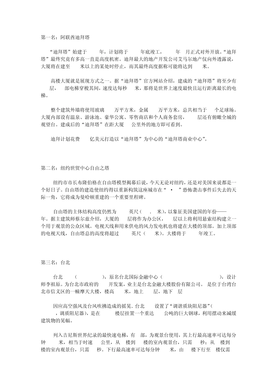 世界高楼排名_第1页