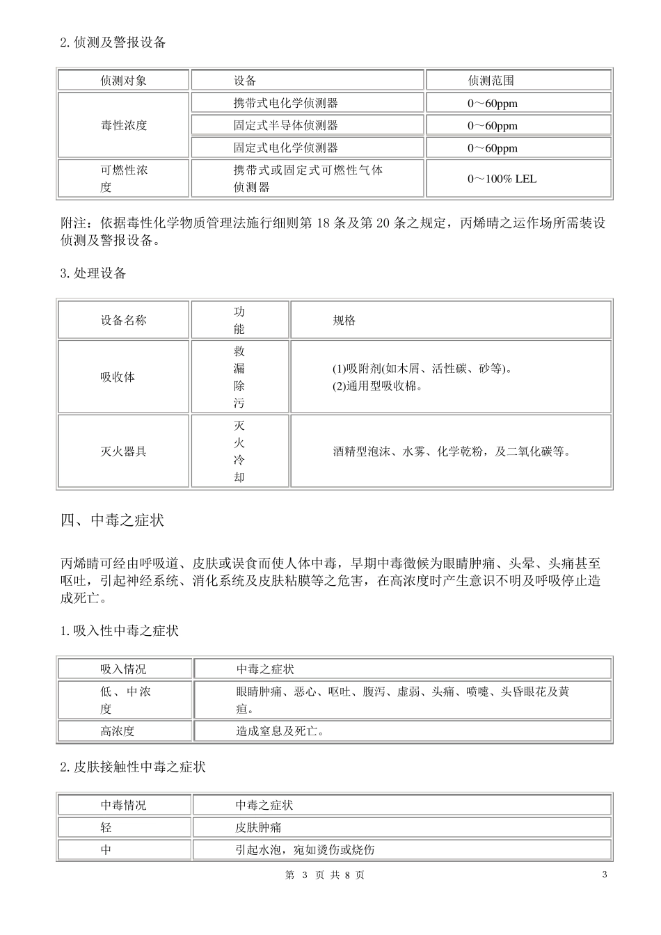 丙烯腈应急处置方案_第3页