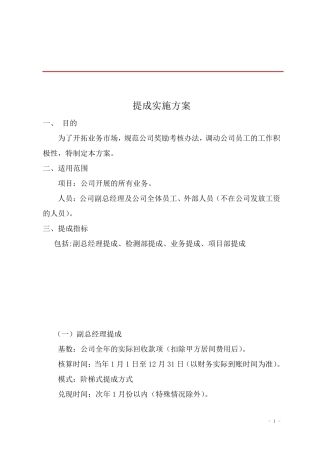 业务提成方案