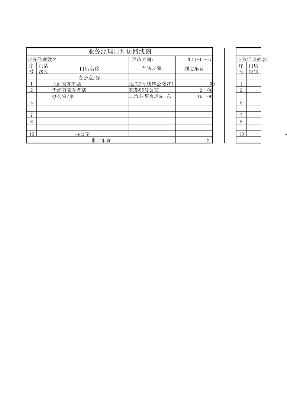 业务经理日拜访路线图_第3页