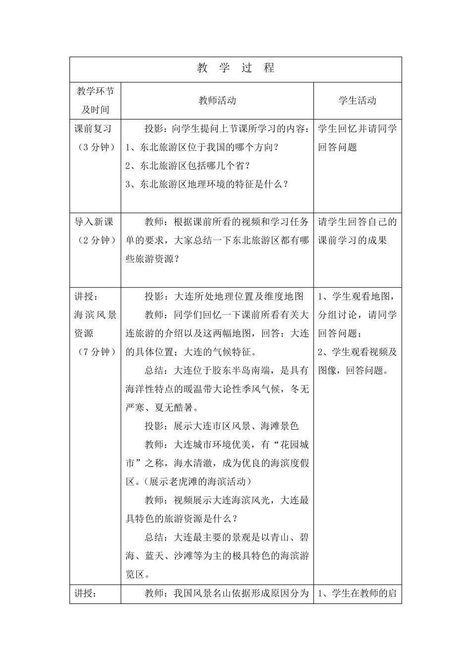 东北旅游区教学设计_第3页