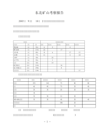 东北矿山考察报告