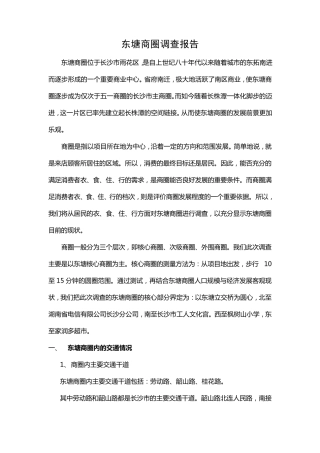 东塘商圈调查报告