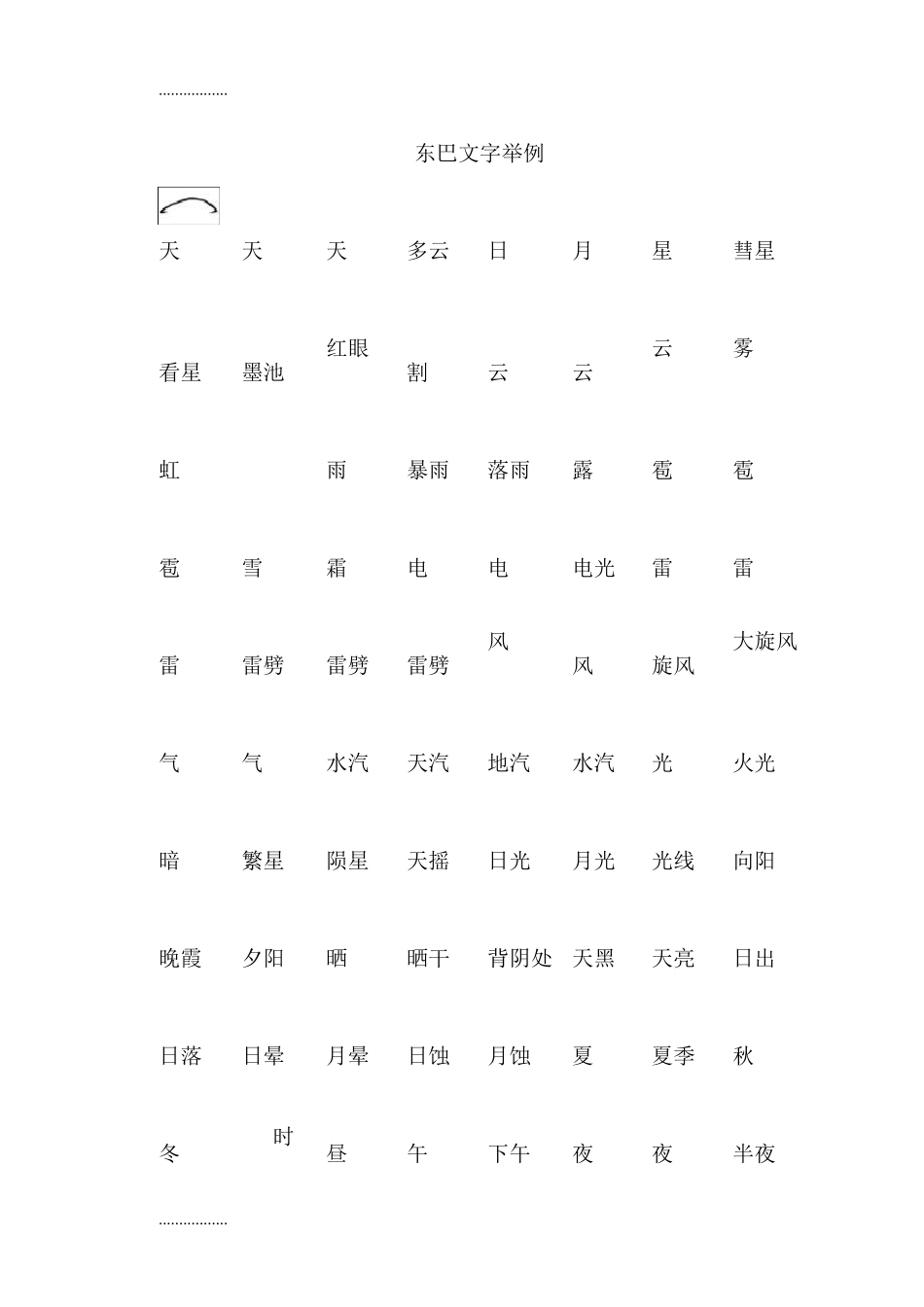 东巴文字例释_第1页