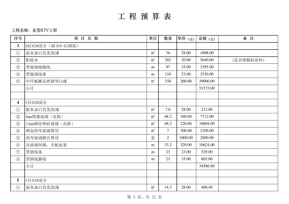 东莞KTV装修工程(预算报价单)xie_第3页