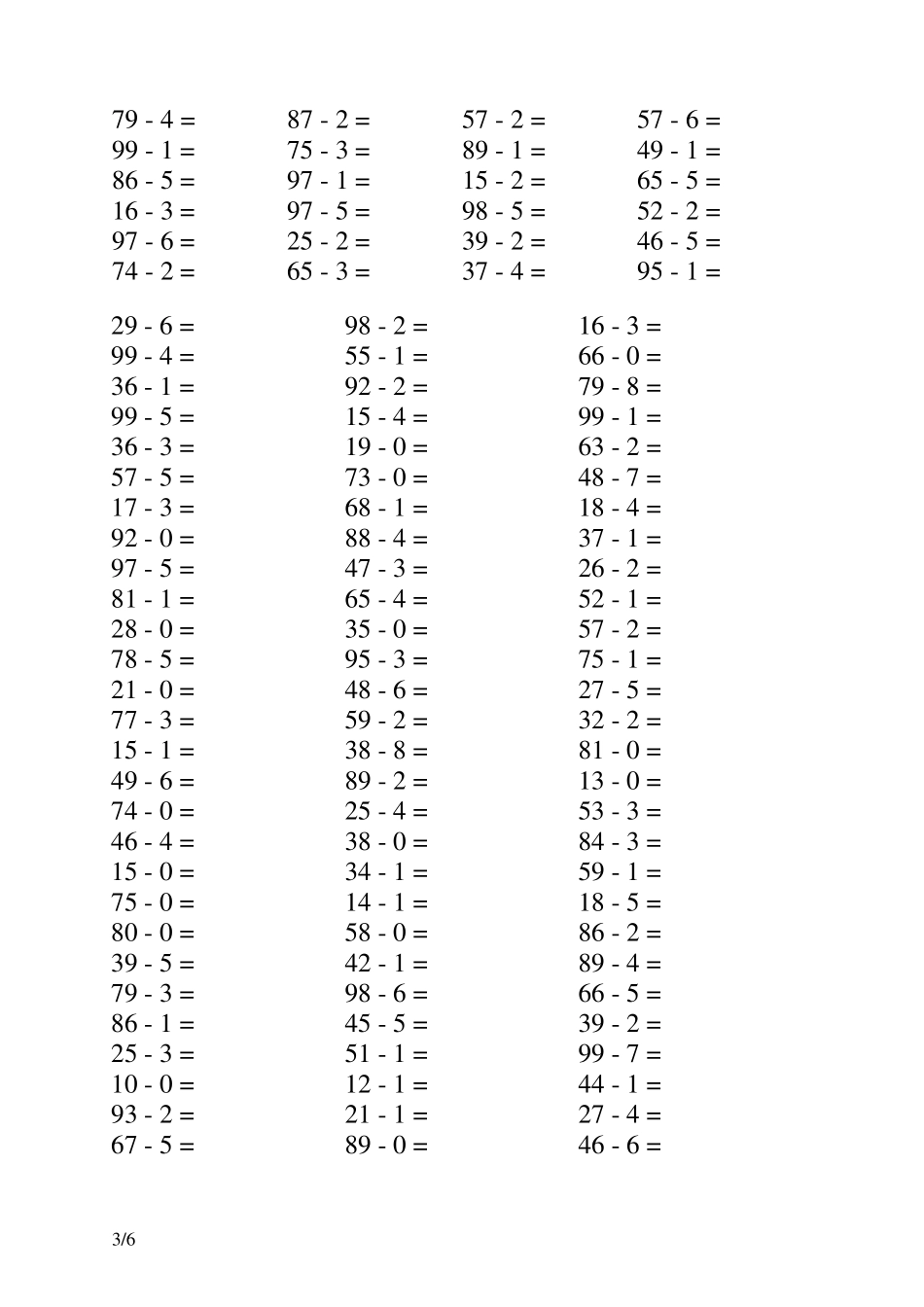 两位数减一位数(不退位)_第3页