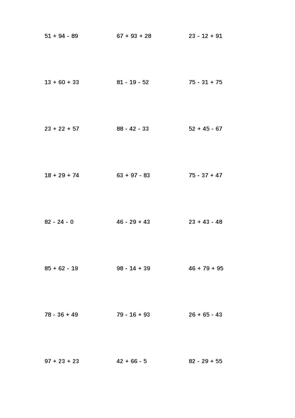 两位数加减混合运算计算题1000题(可直接打印)_第2页