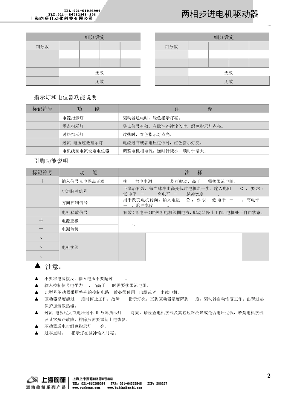 两相步进电机驱动器产品手册_第3页