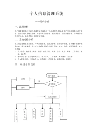 个人信息管理系统
