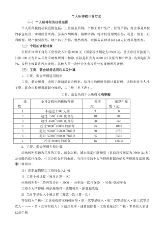 个人所得税计算方法
