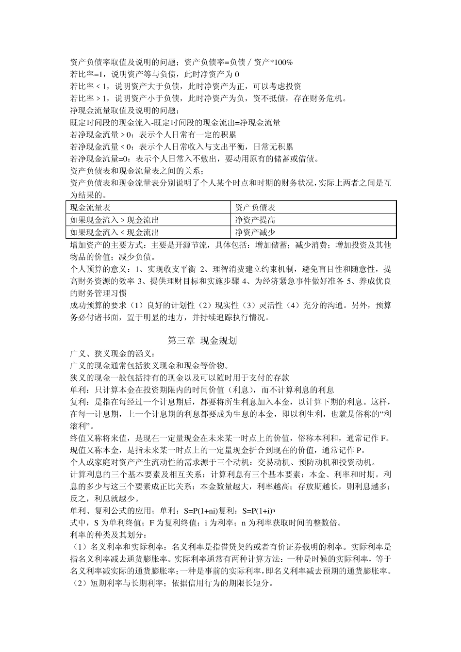 个人理财各章复习要点_第2页