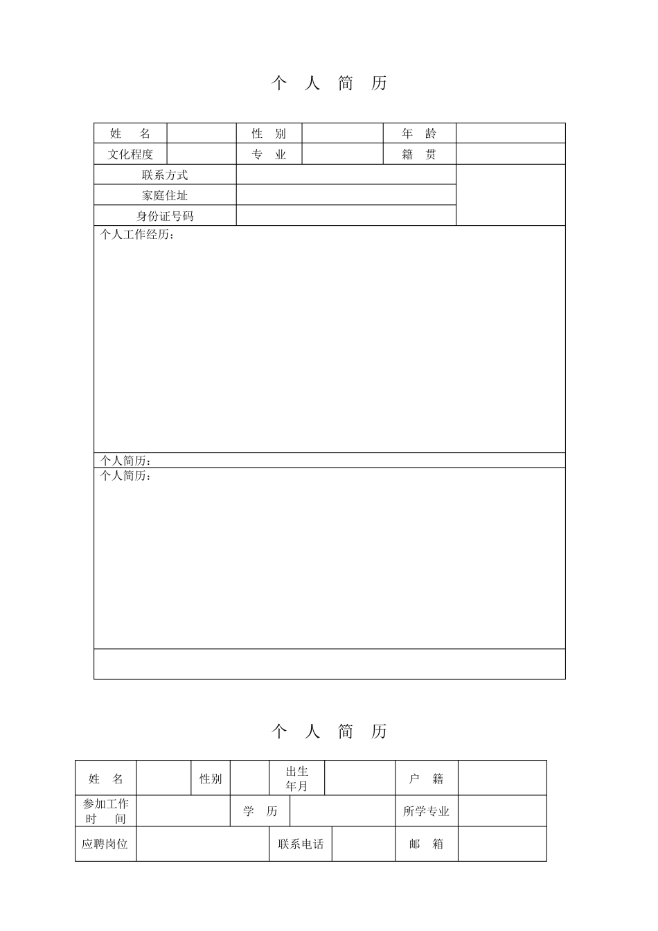 个人简历模板()_第3页