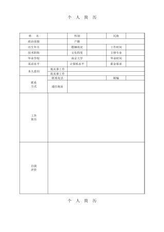 个人简历模板()