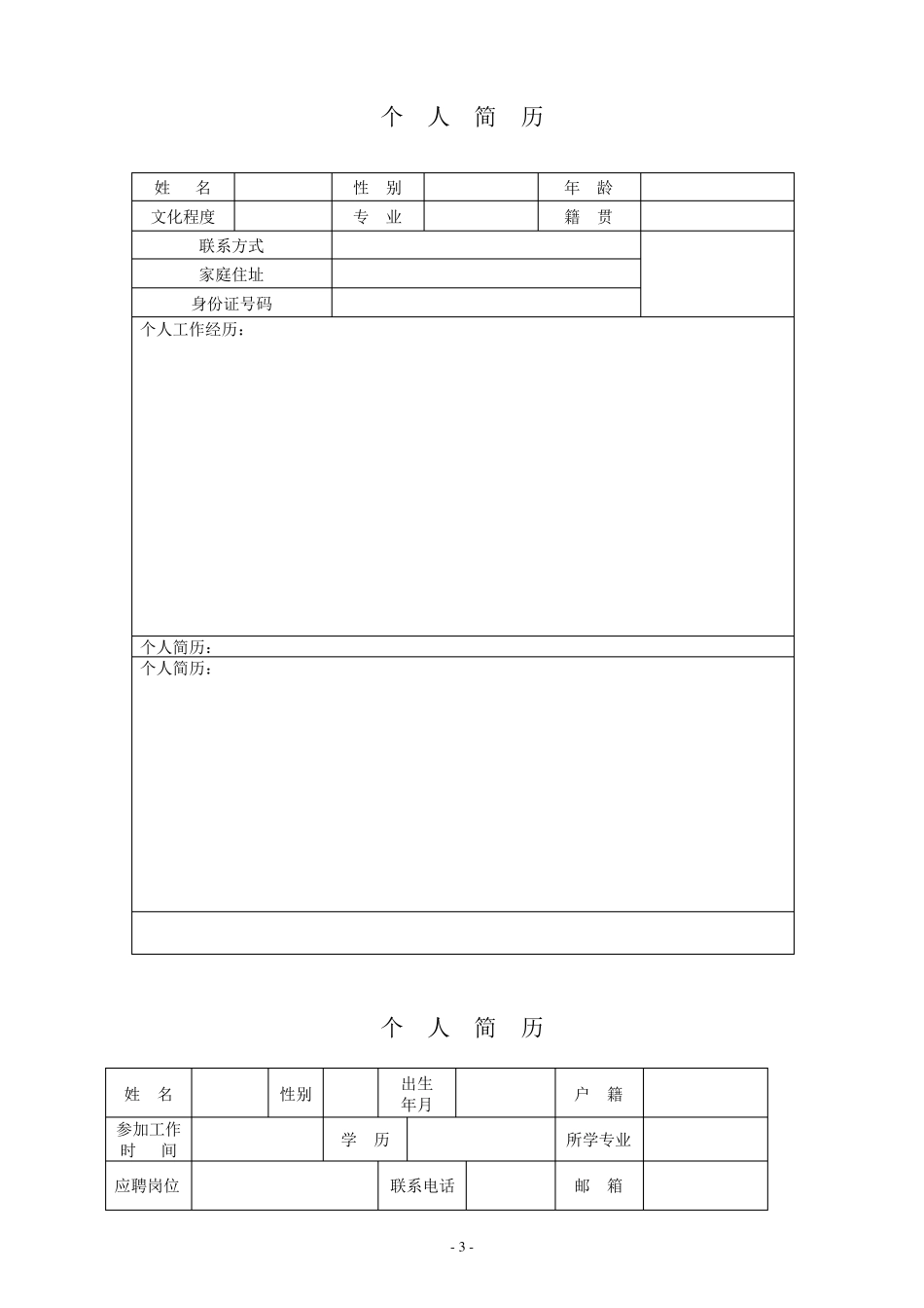 个人简历模板()精华版_第3页