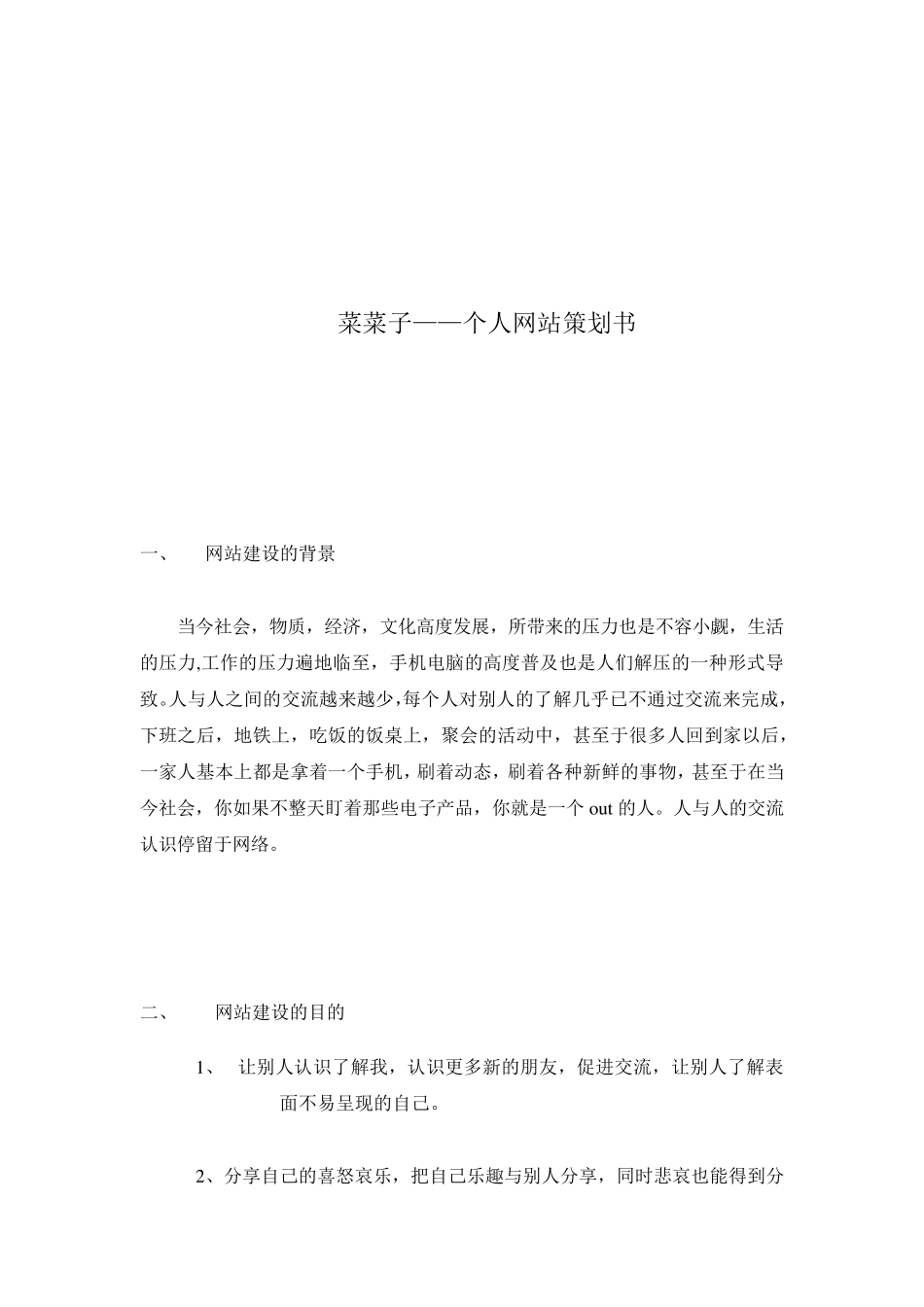 个人网站设计策划书_第3页
