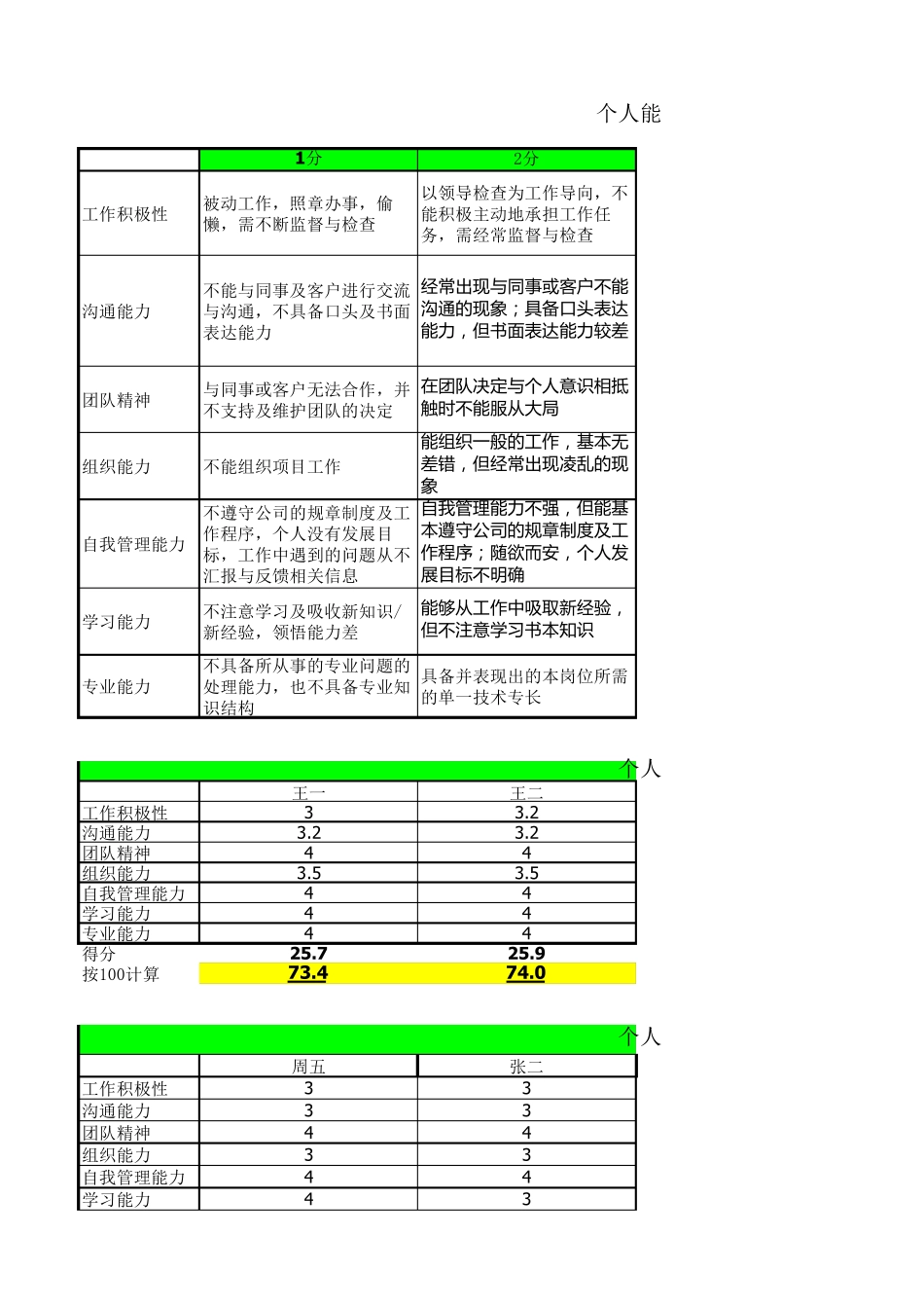 个人能力评价模版_第1页