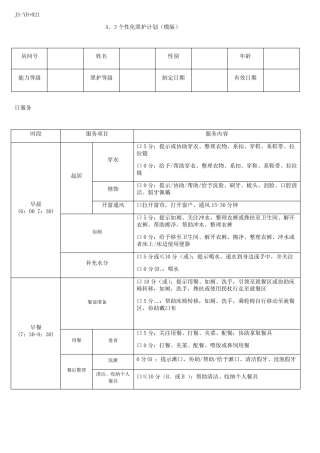 个性化照护计划