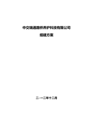 中交瑞通养护公司组建方案1206
