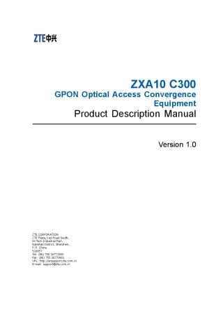中兴OLTC300用户手册(英文)